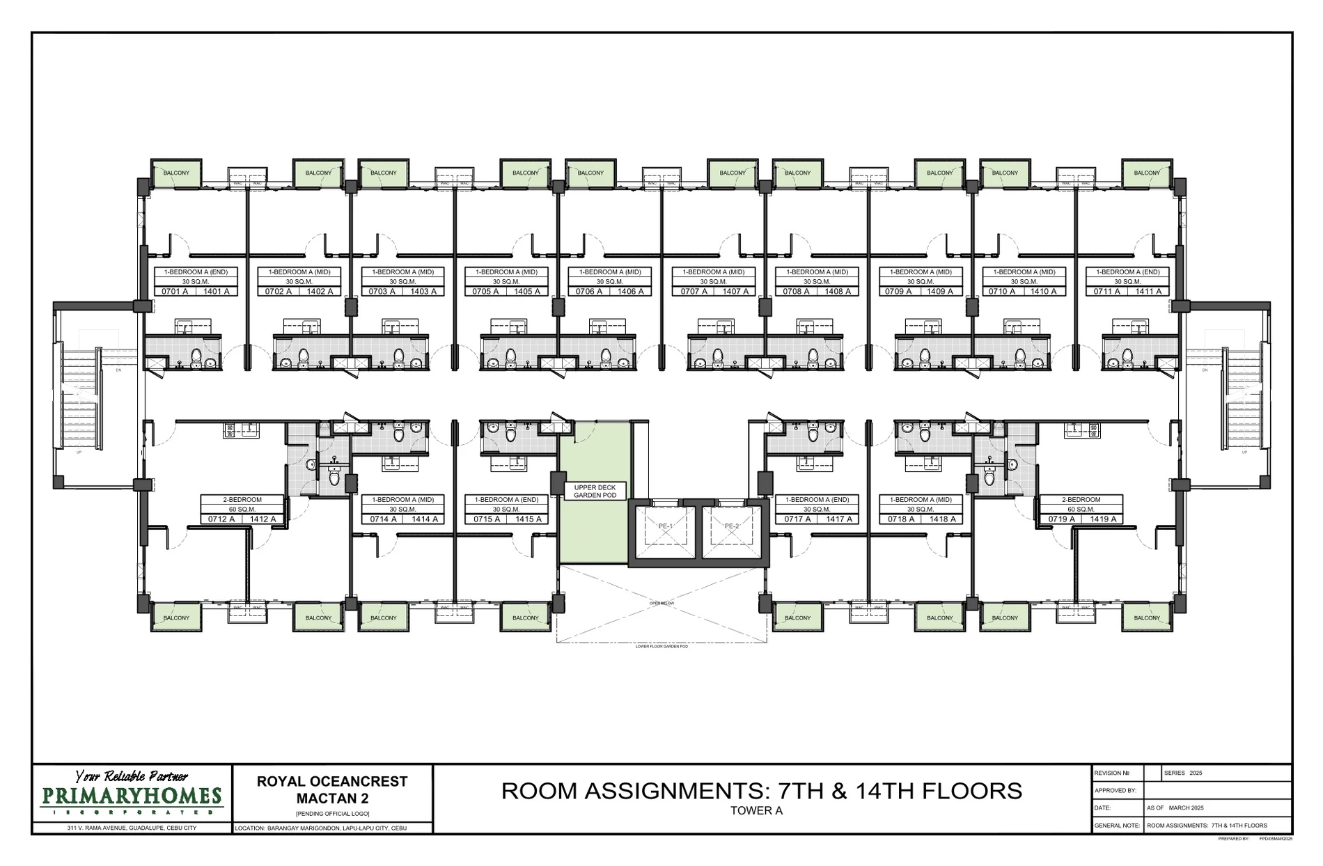 Royal Oceancrest Mactan 2 Tower A · Garden Floors 7 & 14