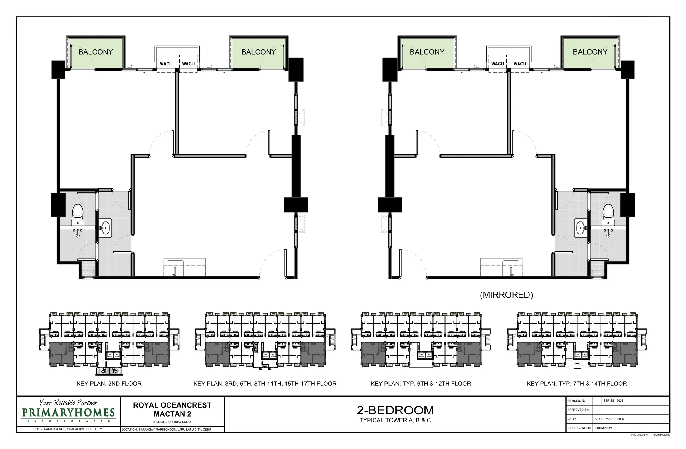 Royal Oceancrest Mactan 2 2 Bedroom floor plan